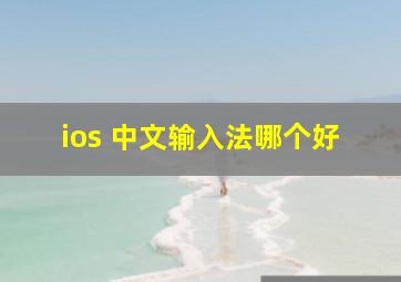 ios 中文输入法哪个好